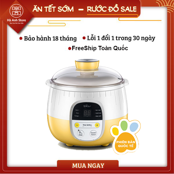 Nồi nấu chậm bear 0.8 lít sube001 - bản quốc tế