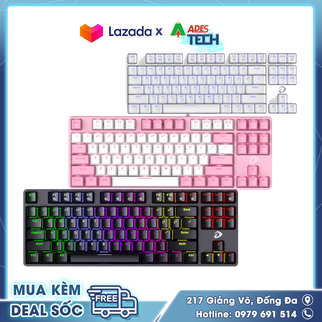 Bàn phím cơ Gaming DAREU EK87 Multi Led - Bảo hành chính hãng