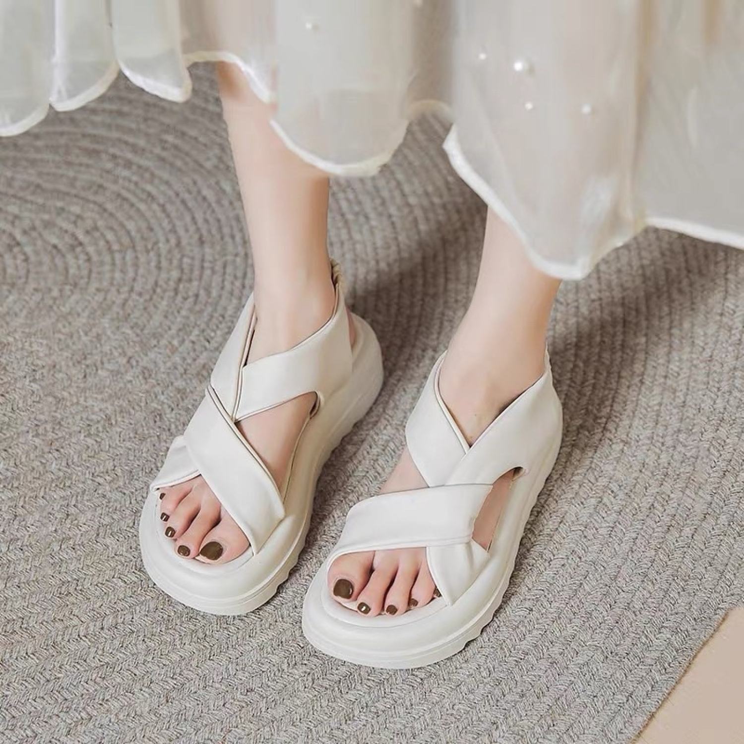 Sanđal nữ đế cao 5 cm chất da siêu mềm đẹp mới
