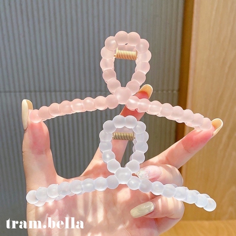 Kẹp tóc hạt kiểu hàn quốc nhiều màu trong suốt