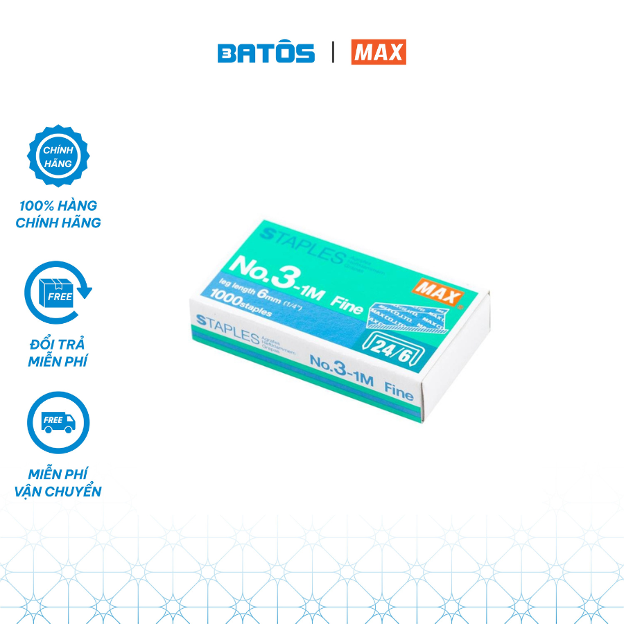 Đinh ghim MAX No.3-1M - Set 20 hộp con