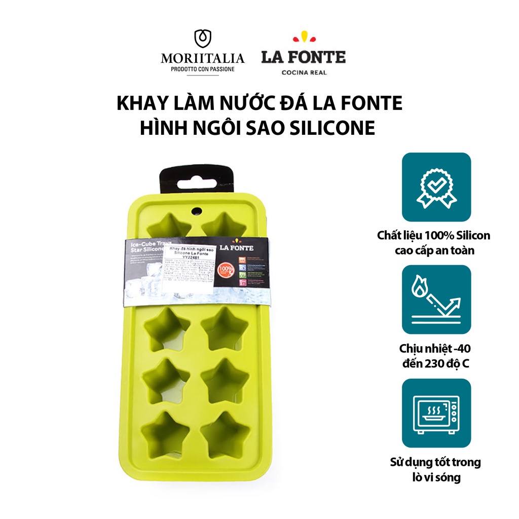 Khay làm đá La Fonte hình ngôi sao silicone 10 ô Moriitalia YY22481