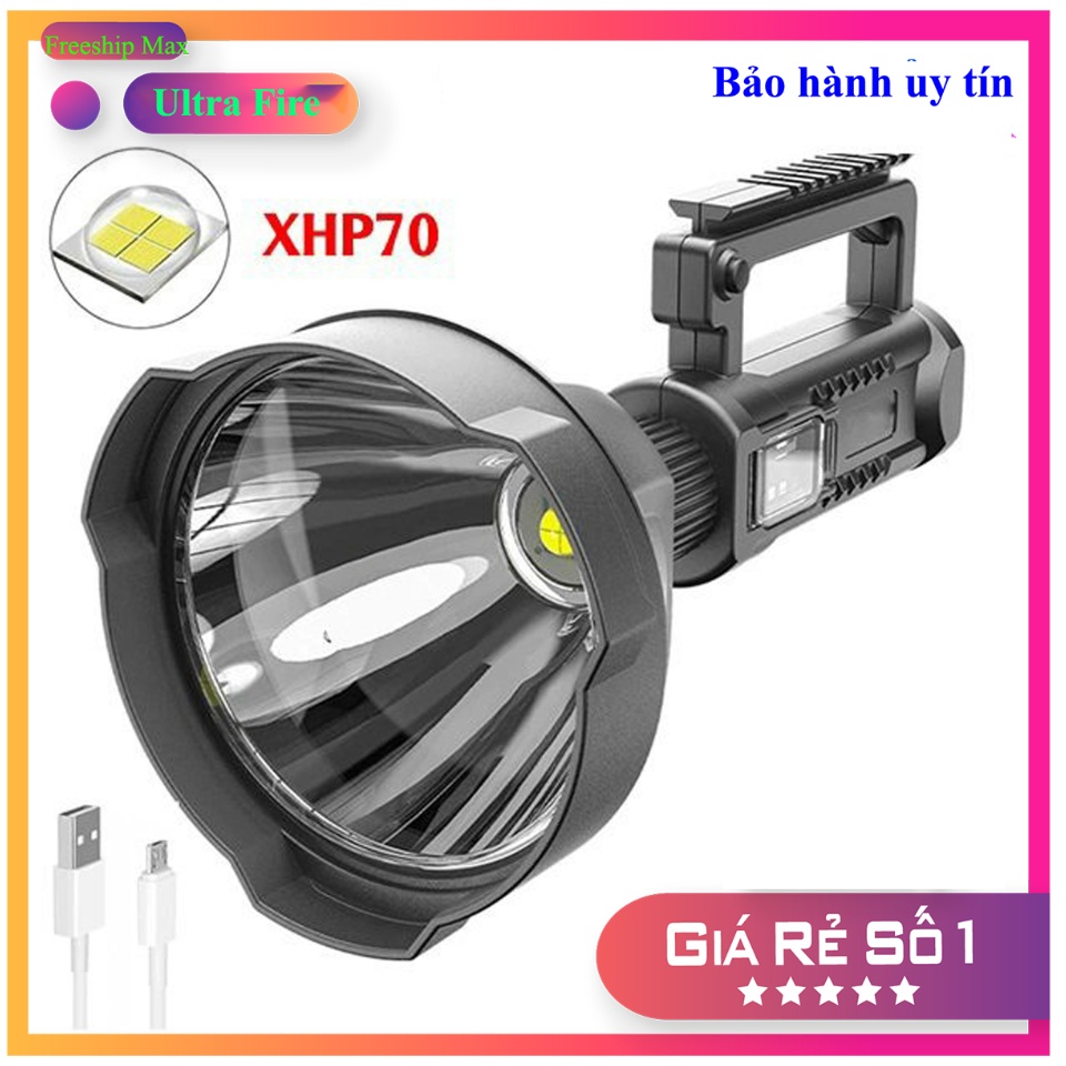 Đèn pin siêu sáng - Đèn pin cầm tay W591 chiếu xa 500m có chân đế, sạc pin lithium 8000mAh, đèn pin cắm trại, tuần tra công trường - Bảo hành 6 tháng