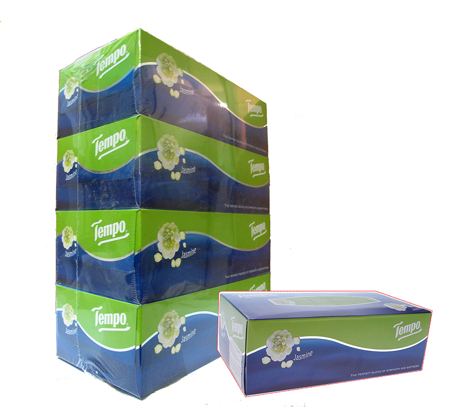 Lốc 4 hộp khăn giấy cao cấp Tempo Jasmine - Mỹ