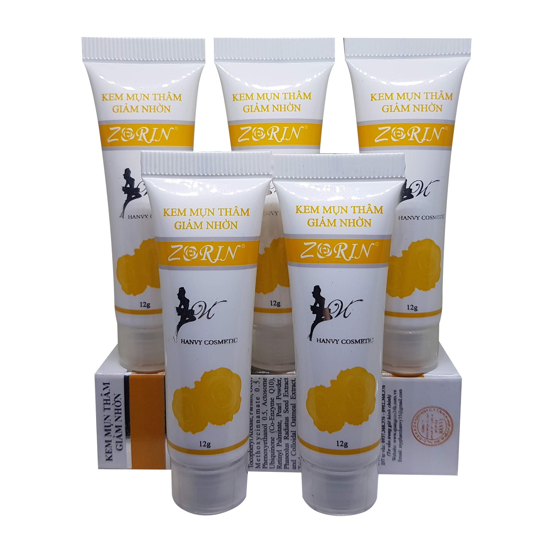 Combo 5 tuýp kem mụn thâm giảm nhờn zorin 12g