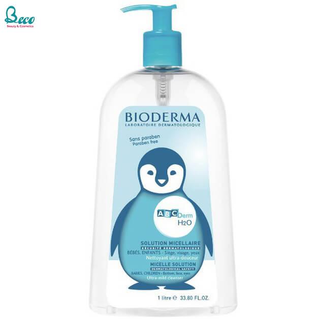 Nước tẩy trang chim cánh cụt bioderma abcderm h2o solution micellaire 1000ml