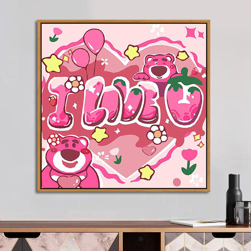 Tranh tô màu số hóa Gấu dâu Lotso dễ thương cute TooYoo BK00027