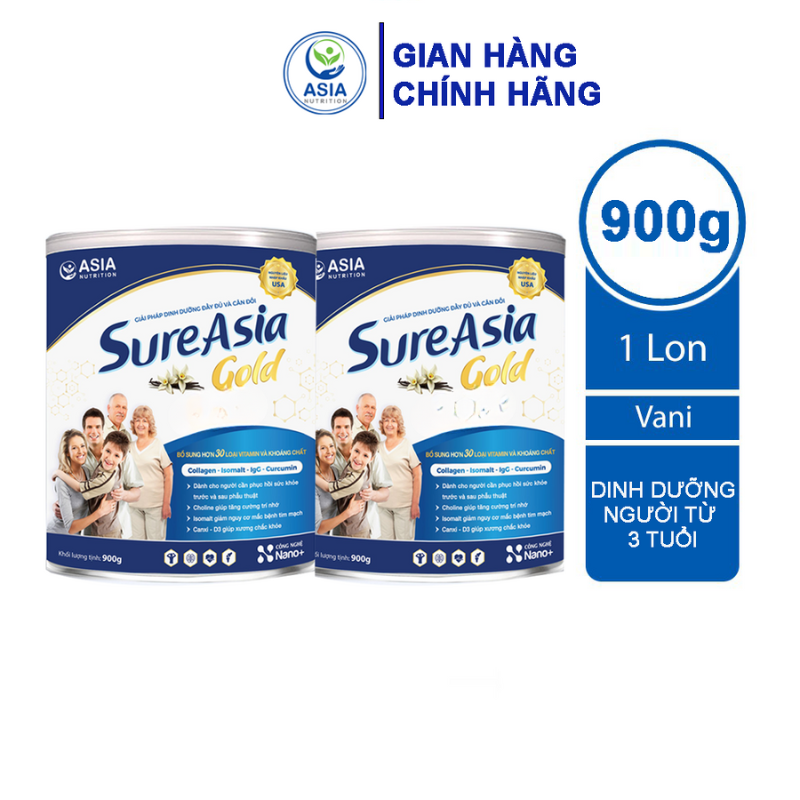 Combo 2 hộp sữa bột Sure Asia Gold Asia En sure Nutrition 900g cao cấp