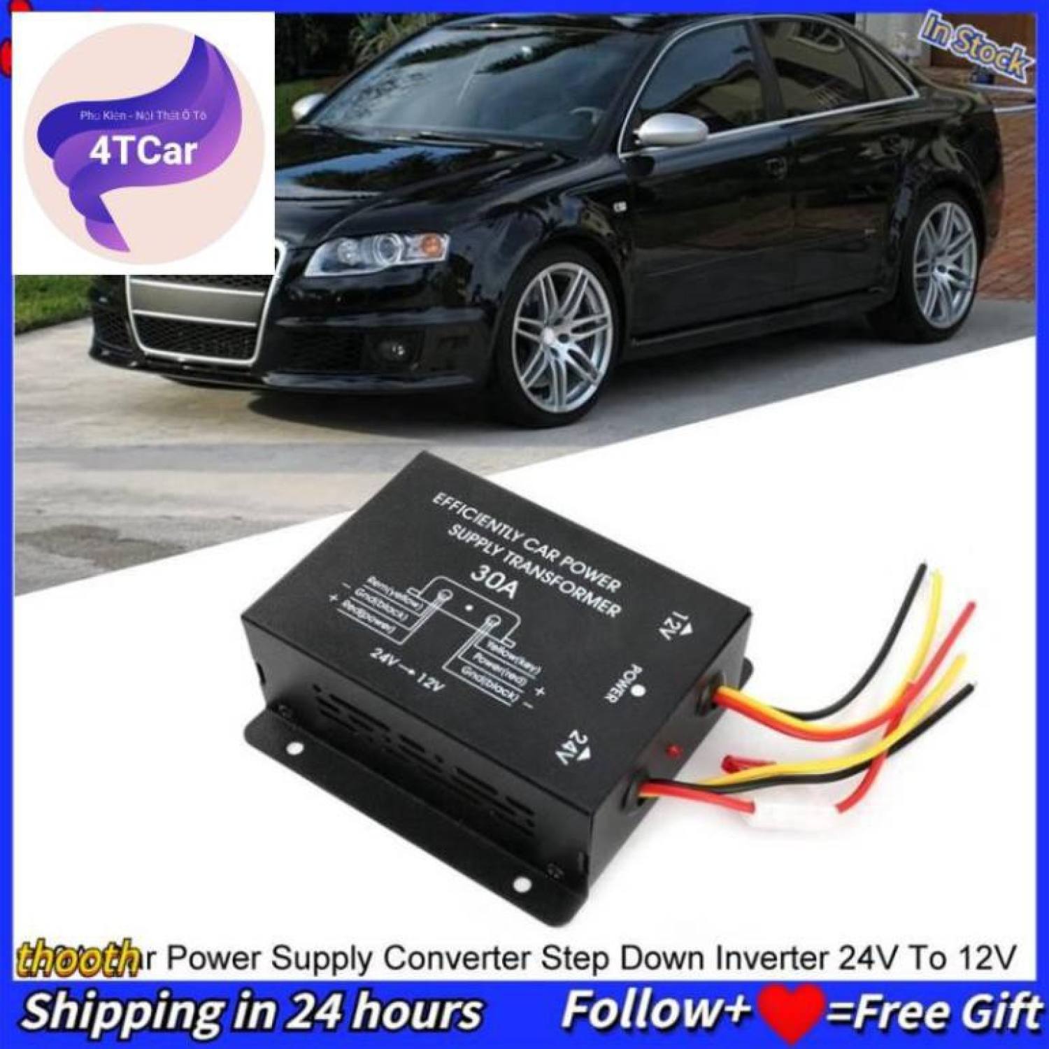 Bộ chuyển đổi nguồn điện 30a từ 24v sang 12v cho xe hơi