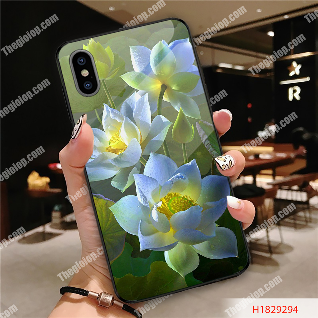 ỐP IPHONE, SAMSUNG TRÁNG GƯƠNG HÌNH HOA SEN TRẮNG