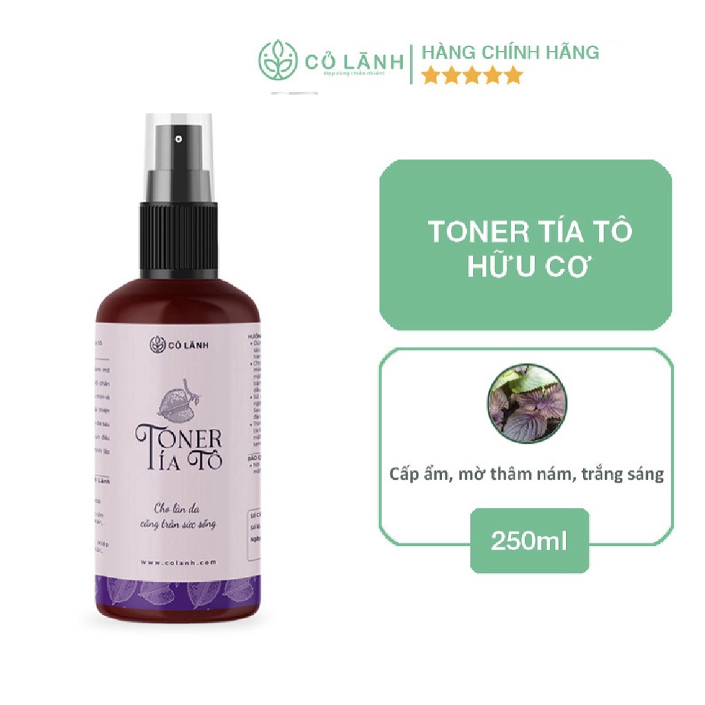 Toner tía tô hữu cơ cỏ lành 250ml