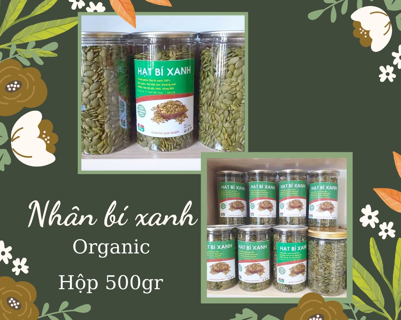 NHÂN HẠT BÍ XANH ( KHÔNG VỎ), (500gr)