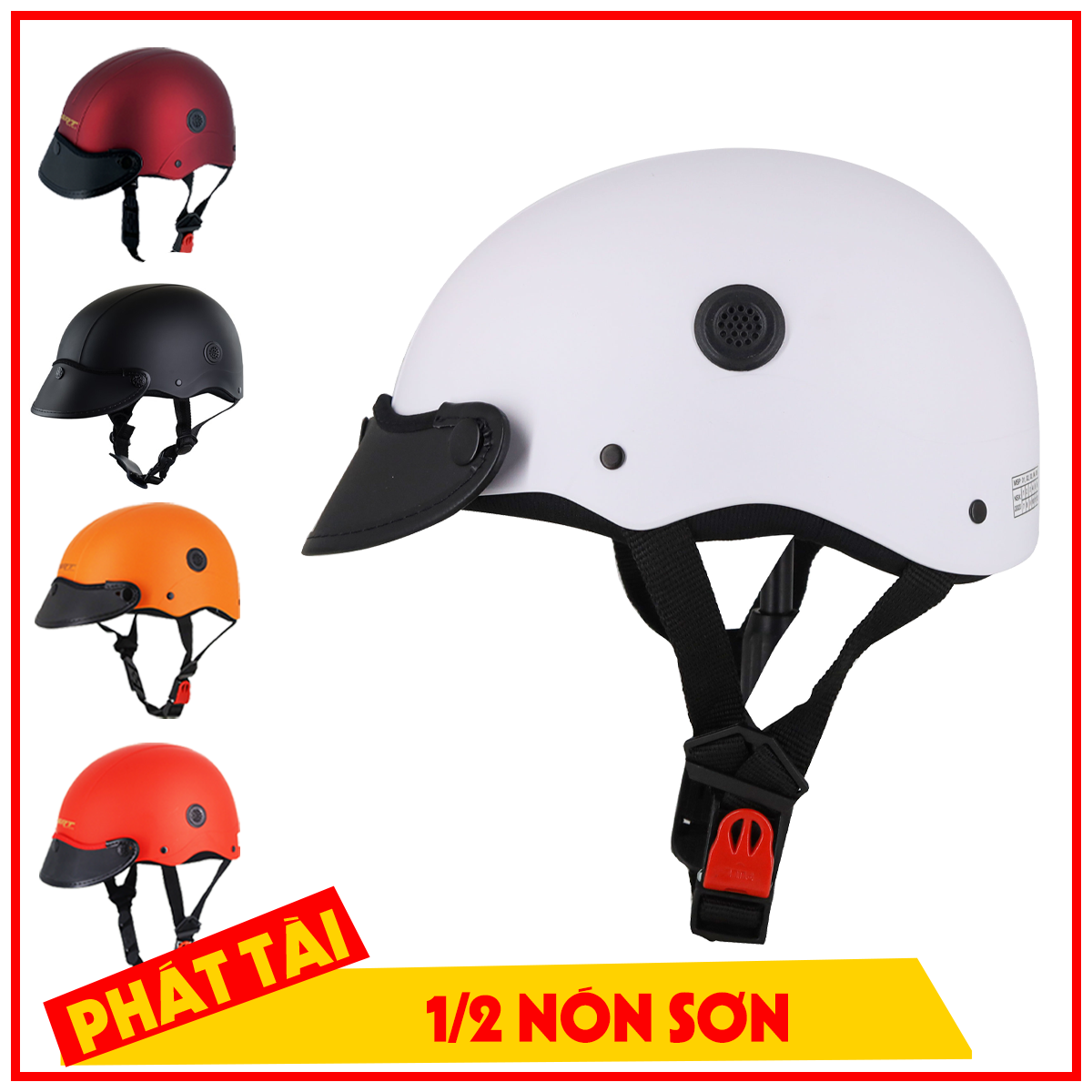 Mũ bảo hiểm trơn 1/2 VARO  thời trang (Nhiều Màu)