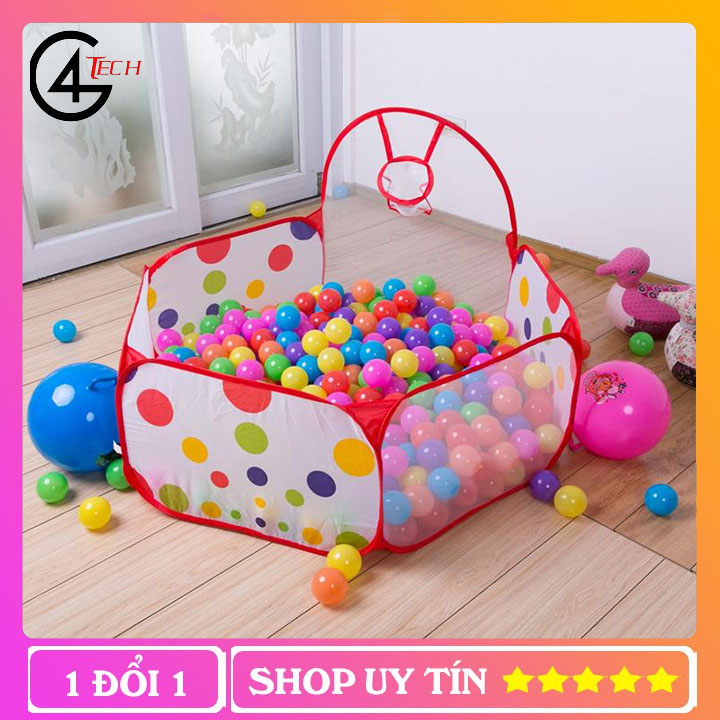 Lều bóng nhà bóng, quây bóng cho bé yêu, Lều bóng chấm bi - lều hello kitty có thêm 50 quả bóng