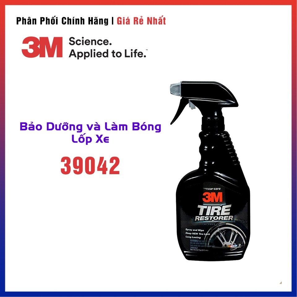 Dung dịch làm bóng lốp xe ô tô, xe máy, chai xịt làm bóng lốp xe ô tô, bóng vỏ xe 3m chính hãng 39042 sonquangphu8856