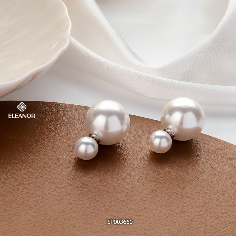 Bông tai nữ chuôi bạc 925 Eleanor Accessories khuyên tai ngọc trai nhân tạo phụ kiện trang sức 3660
