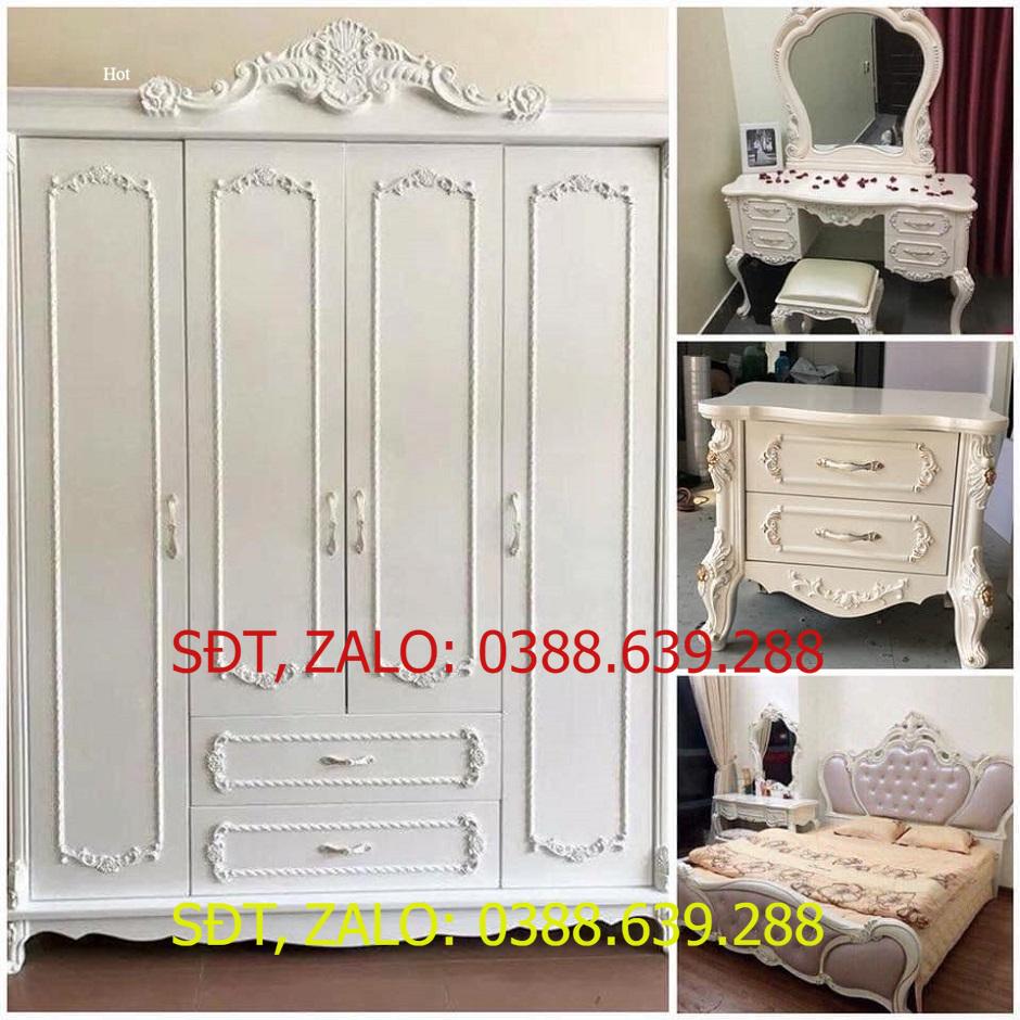 combo bộ giường tủ tân cổ điển 05 .