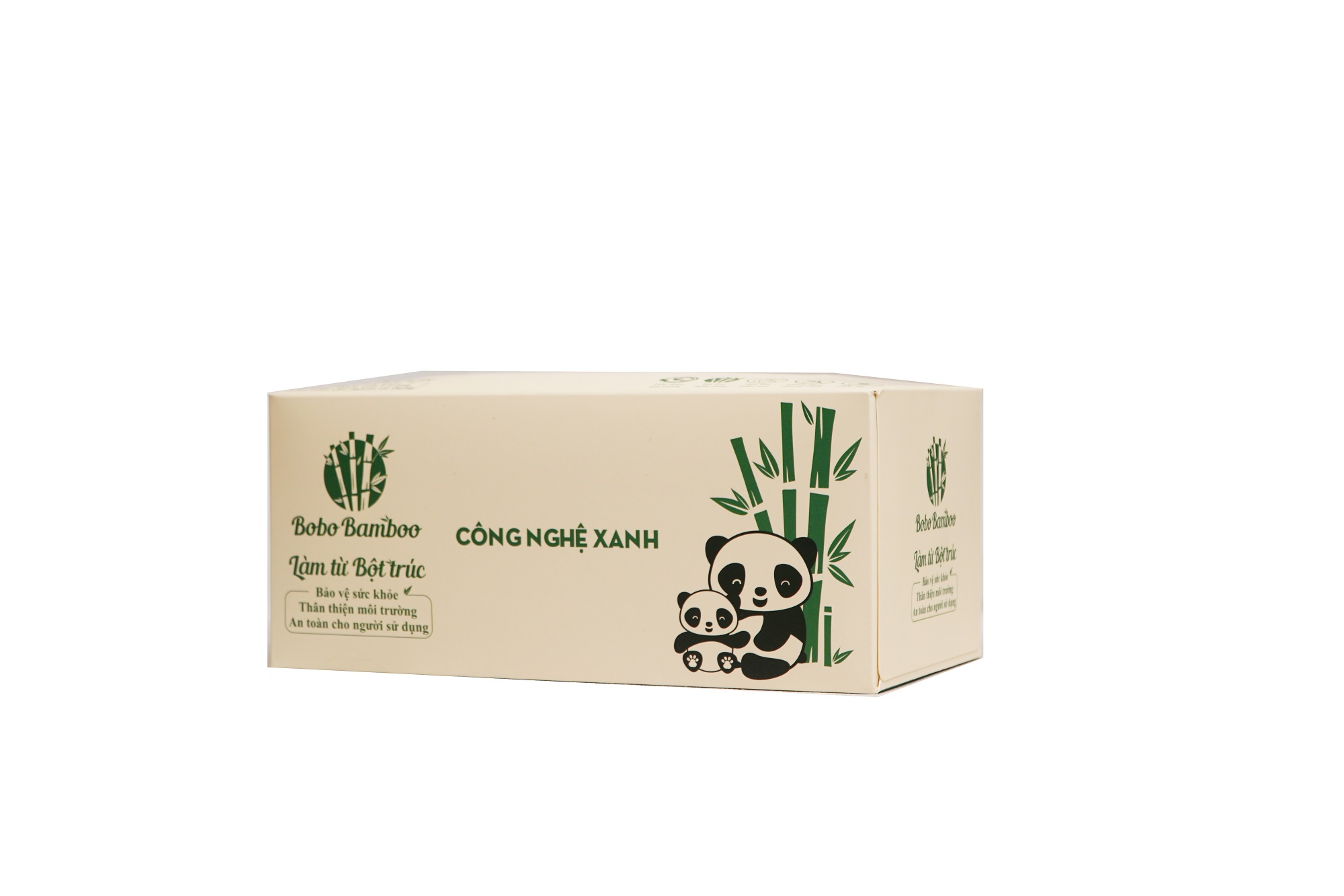 5 Hộp Giấy gấu trúc BOBO BAMBOO 180 tờ kích thước 186*200mm siêu dai, siêu thấm hút