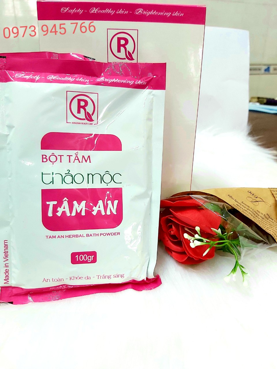Bột tắm trắng thảo mộc Tâm An hộp 500g