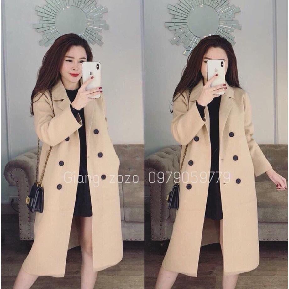 Áo khoác dạ trơn dáng dài túi chéo, dạ tweed dáng dài, dạ vest kẻ cao cấp