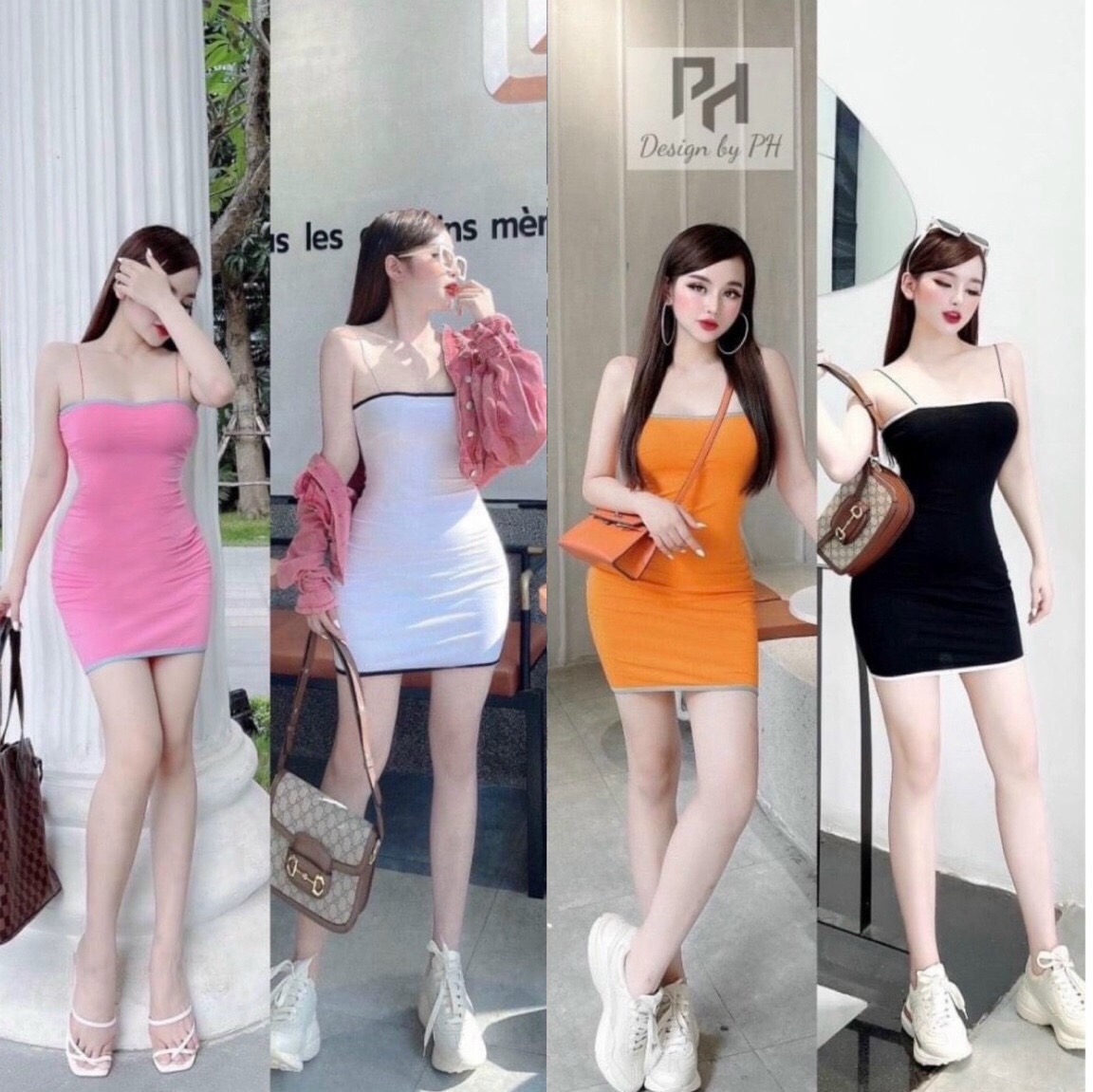 ĐẦM BODY VIỀN DÂY BÚN - ĐẦM ÔM BODY - ĐẦM 2 DÂY - ĐẦM KIỂU NỮ - FREESIZE DƯỚI 52KG - CAROTSHOP