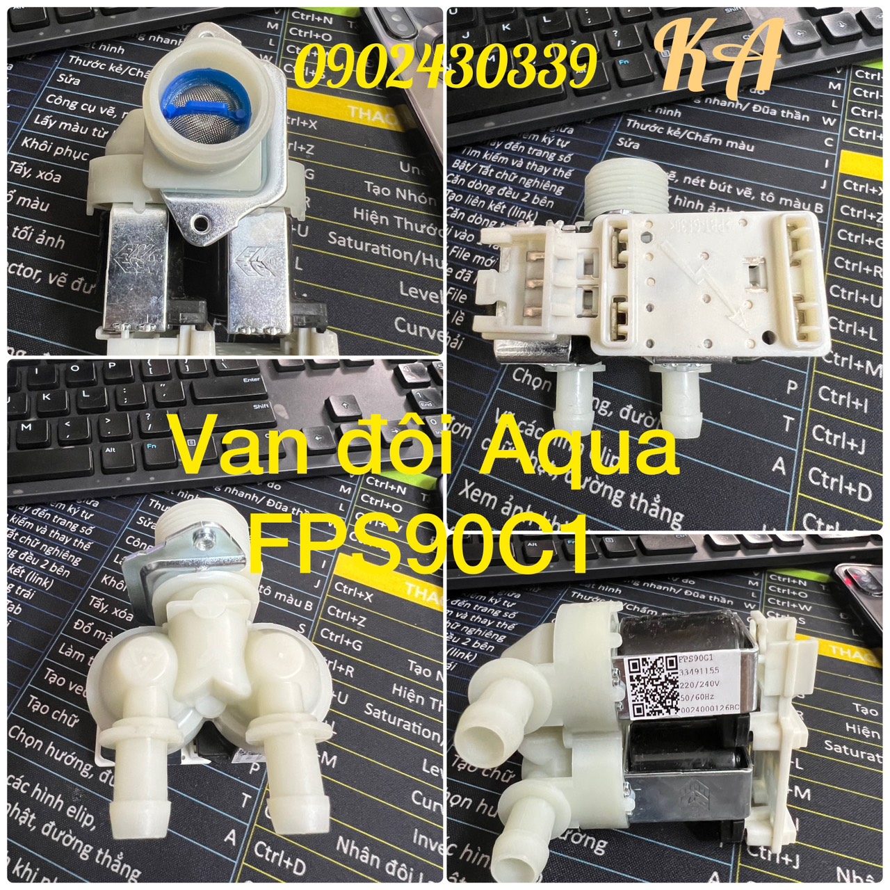 Van cấp đôi, van ba máy giặt aqua fps90c1 cửa ngang