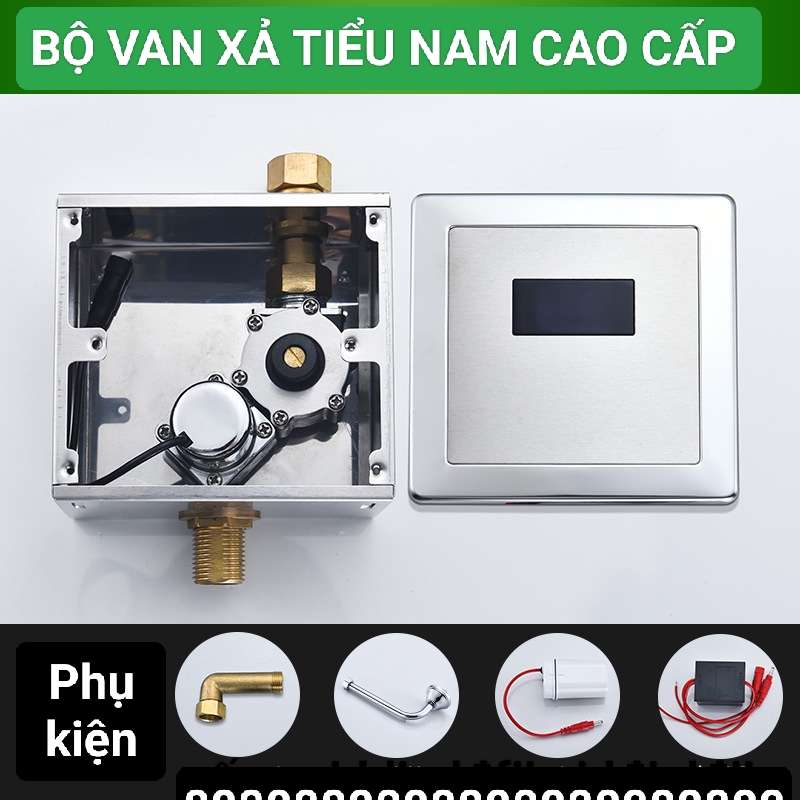 Bộ van xả tiểu nam âm tường cảm ứng, van xả tiểu nam âm tường tự động