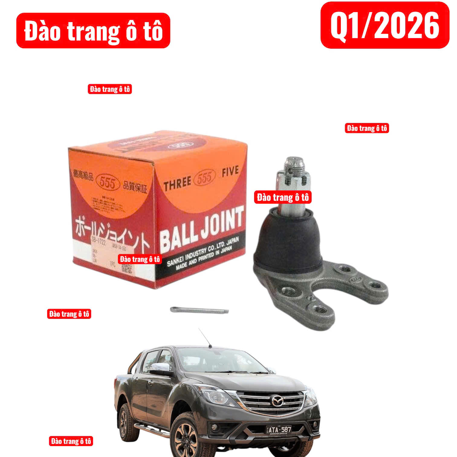 Rô tuyn trụ dưới cho xe mazda bt50 ford ranger SB1722 hệ thống đánh lái xe ô tô
