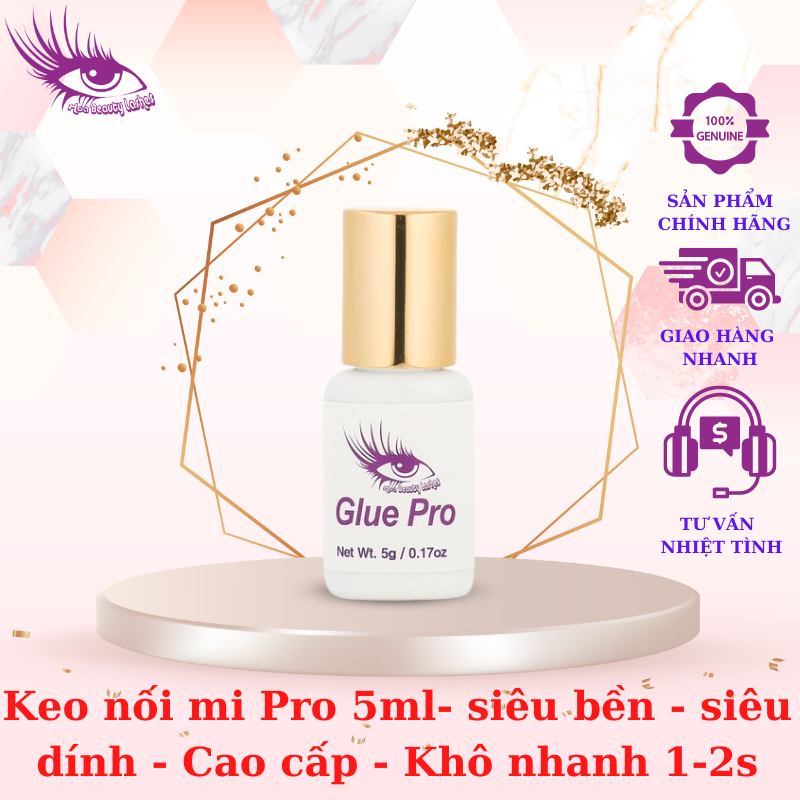 Keo nối mi pro 5ml- siêu bền - siêu dính - cao cấp - khô nhanh 1-2s - dụng cụ nối mi