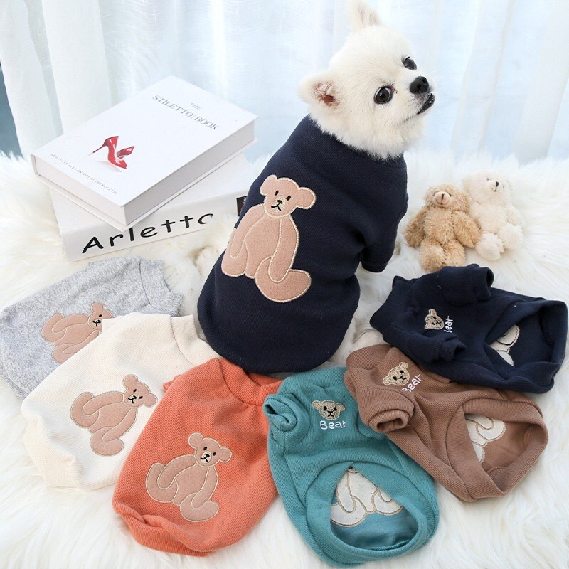 Quần áo Vải Cotton cho Chó Mèo , Áo Giữ ấm ,Áo dày có tay. Quần Áo Thú Cưng