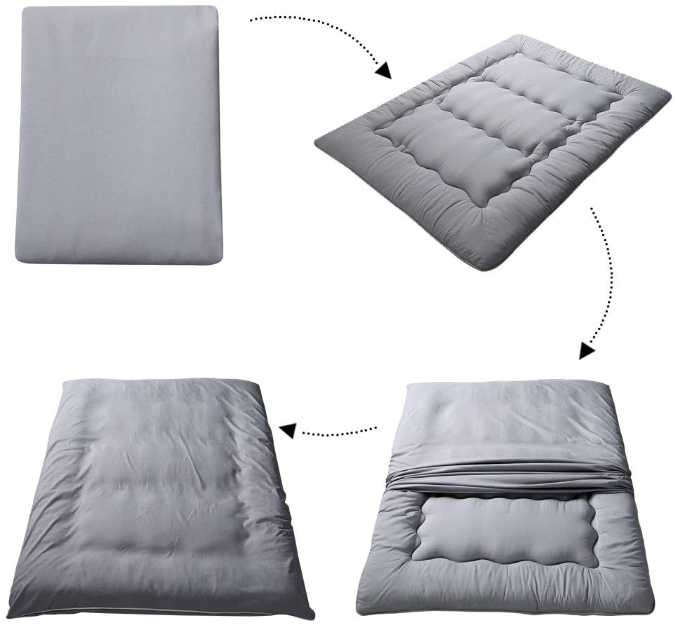 Áo bọc nệm topper 2 mặt có khoá kéo cotton poly mát | size 1m 1m2 1m4 1m6 1m8 2m | dahasha