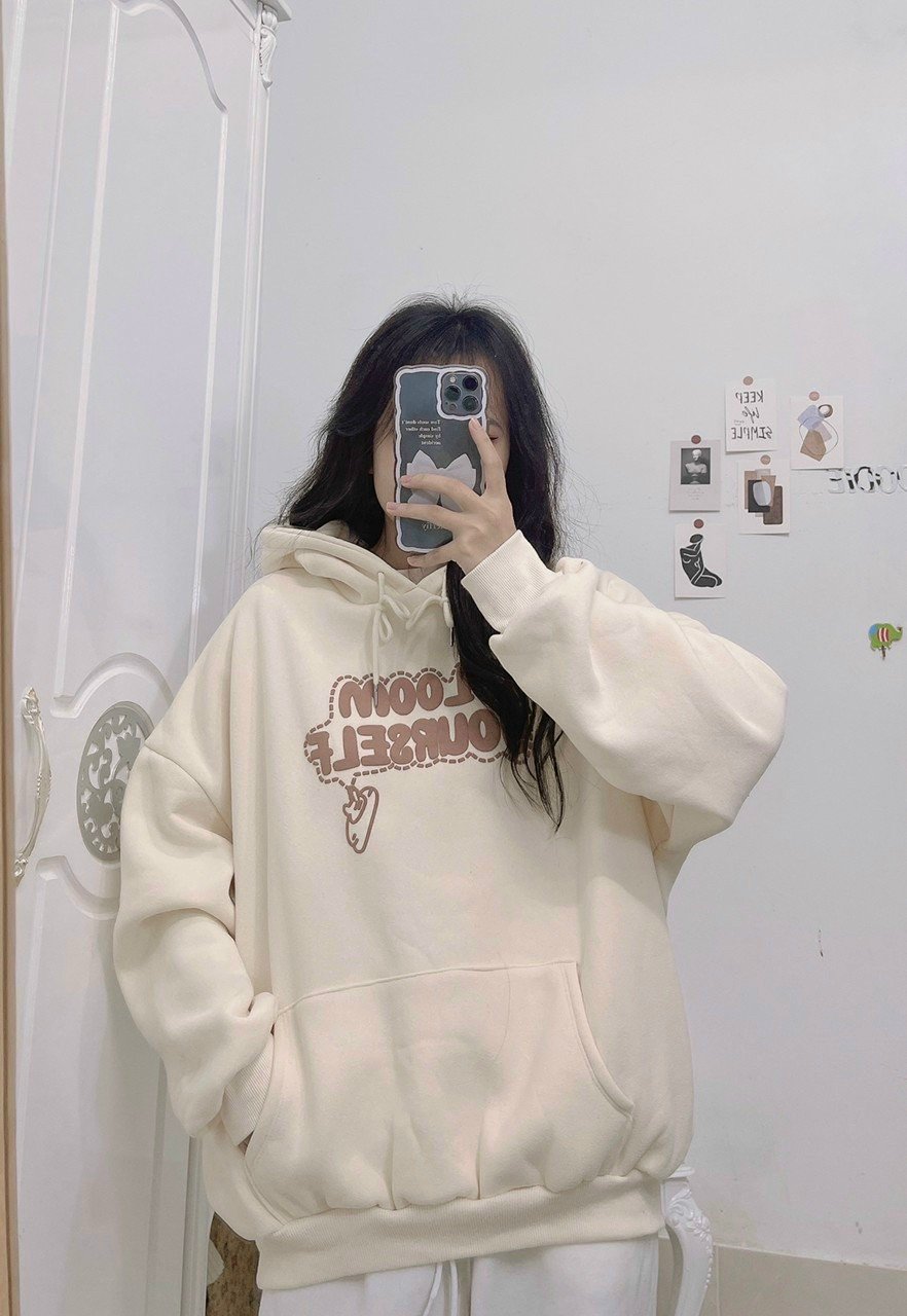 Áo hoodie in chữ nổi form lên cực đẹp cực ngầu