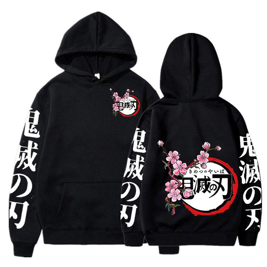  Áo Hoodie Nam Nữ logo Kimetsu no Yaiba vải nỉ ngoại 