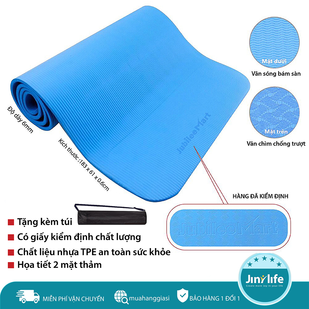 [HCM]Thảm tập gym và yoga TPE 2 lớp đủ màu thảm tập yoga tpe 2 lớp 6mm cao cấp chất liệu an toàn khi tiếp xúc với da