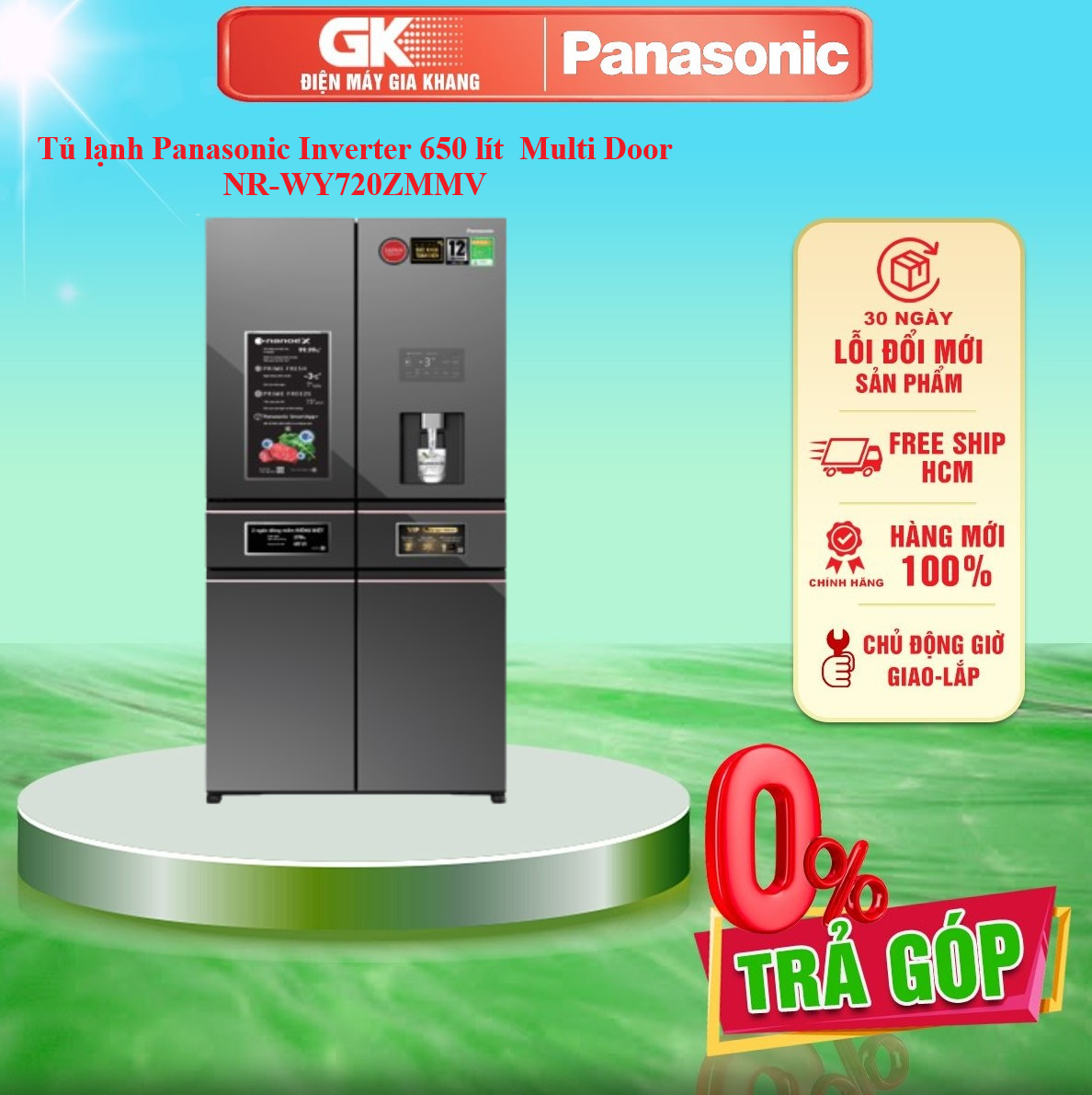 Tủ lạnh panasonic inverter 650 lít prime+ edition multi door nr-wy720zmmv - khay trữ rượu điều khiển từ xa với ứng dụng công nghệ iot - giao toàn quốc - freeship hcm