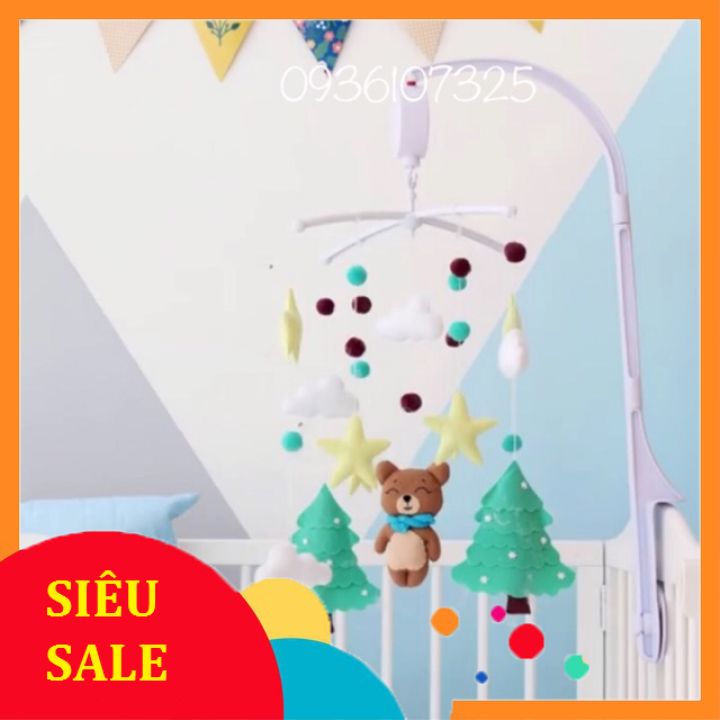 Treo nôi cũi mẫu "cây thông xanh" cho bé sơ sinh 0 - 6 tháng tuổi hàng handmade chất lượng cao, may tỉ mỉ