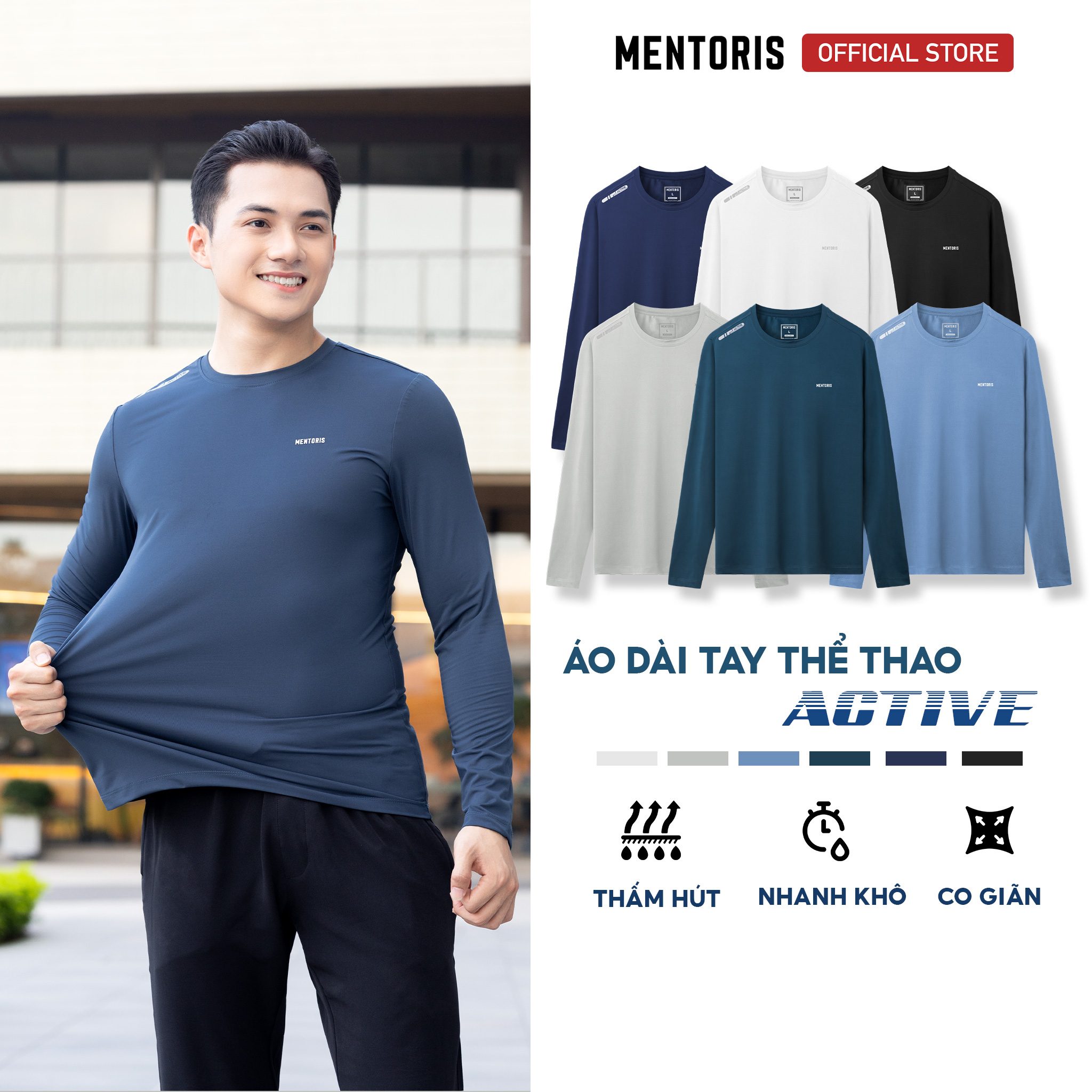 Áo Thun Dài Tay Nam MDT01 Công Nghệ Cao Heattech Giữ Nhiệt Tốt, Co Giãn 4 Chiều Thoải Mái Vận Động T
