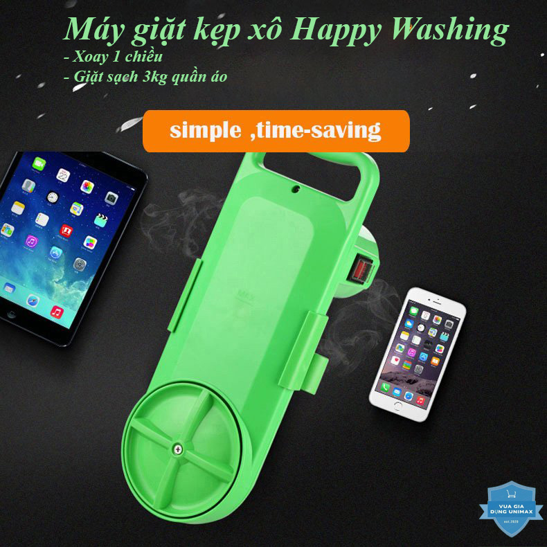 [Bh 1 năm} Máy Giặt Mini Tại Xô Happy Washing Hw-150W Giặt 3Kg Đồ Cho Bé Giặt Quần Áo Trắng Đồ Lót Và Cho Sinh Viên