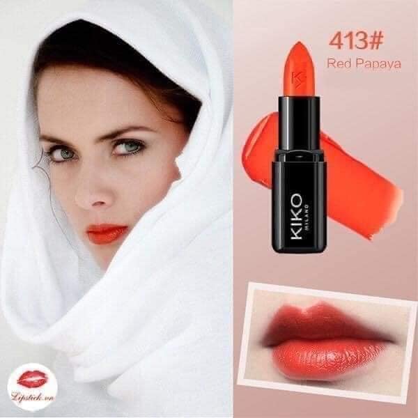 Son Kiko Smart Fusion Lipstick 413 - màu cam tươi