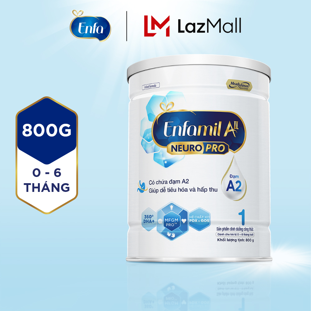 Sữa bột Enfamil A2 Neuropro 1 cho trẻ từ 0-6 tháng tuổi – 800g