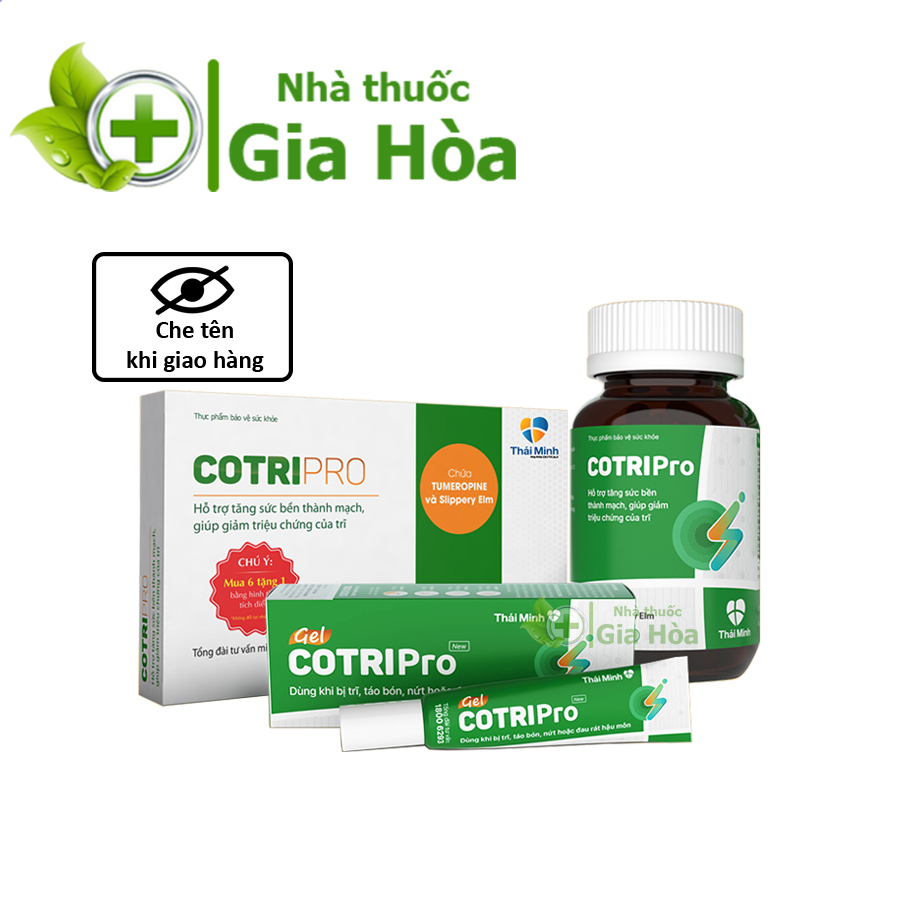 [CHÍNH HÃNG] Viên uống / Gel bôi CotriPro Thái Minh dùng khi bị trĩ nội, trĩ ngoại, táo bón, nứt kẽ và đau rát hậu môn