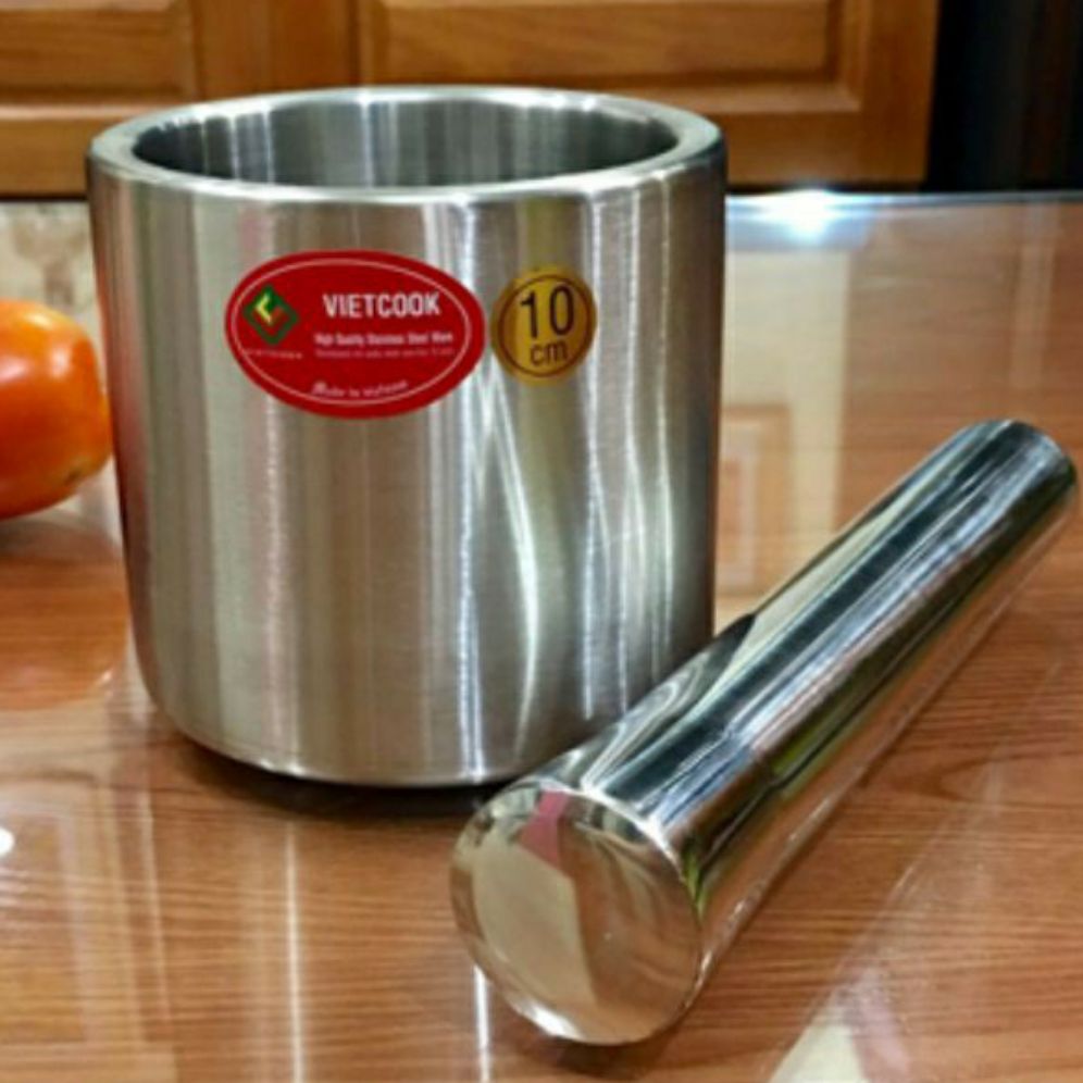 Bộ chày cối 2 lớp inox 304 Vietcook size 10cm