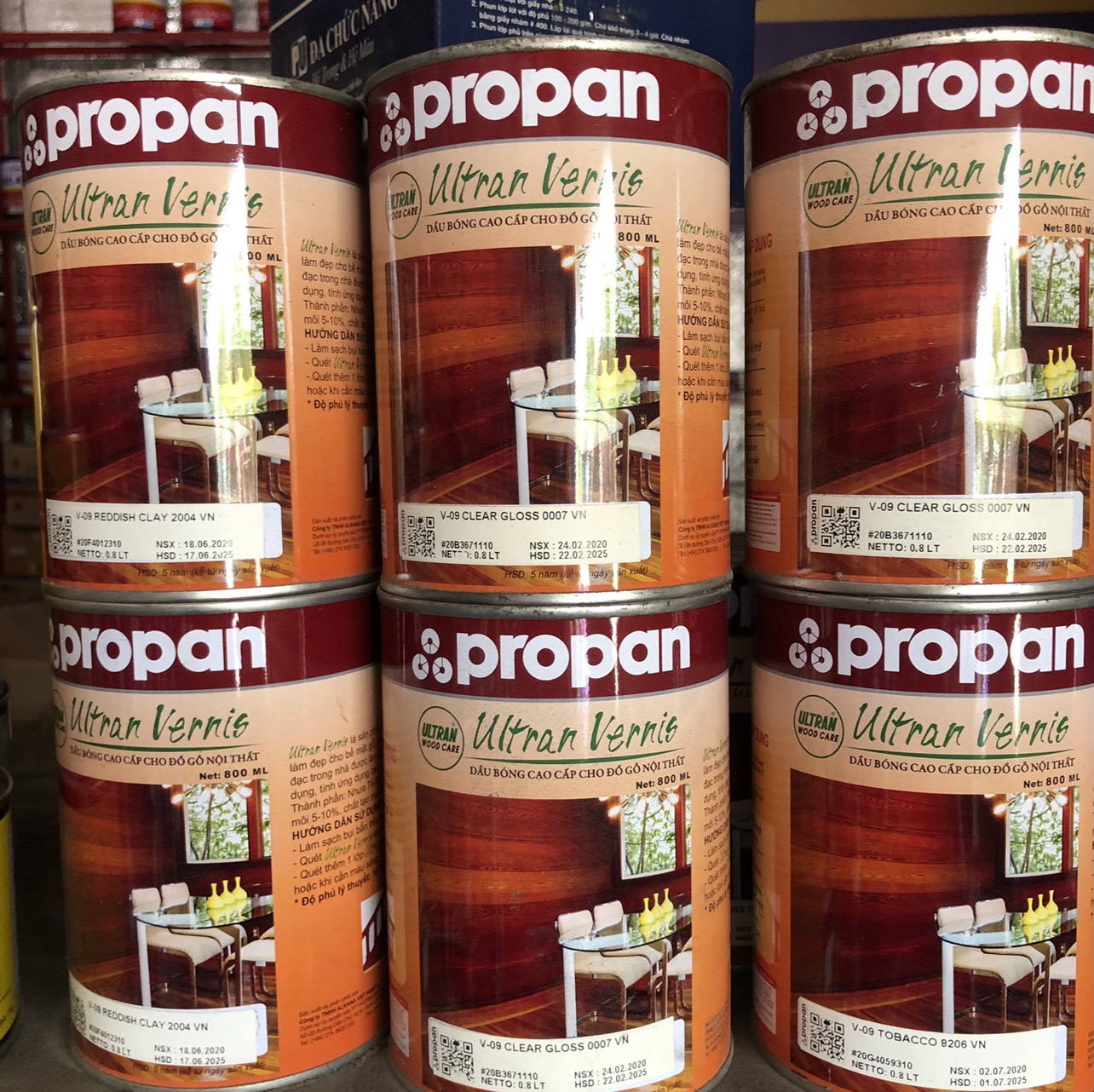 Dầu bóng cao cấp cho đồ gỗ nội thất uitran verris propan / 800ml màu 2004 - màu 8206