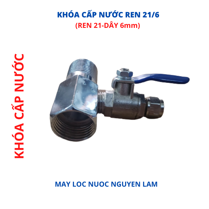 Van khóa cấp nước ren 21 dây 6mm-