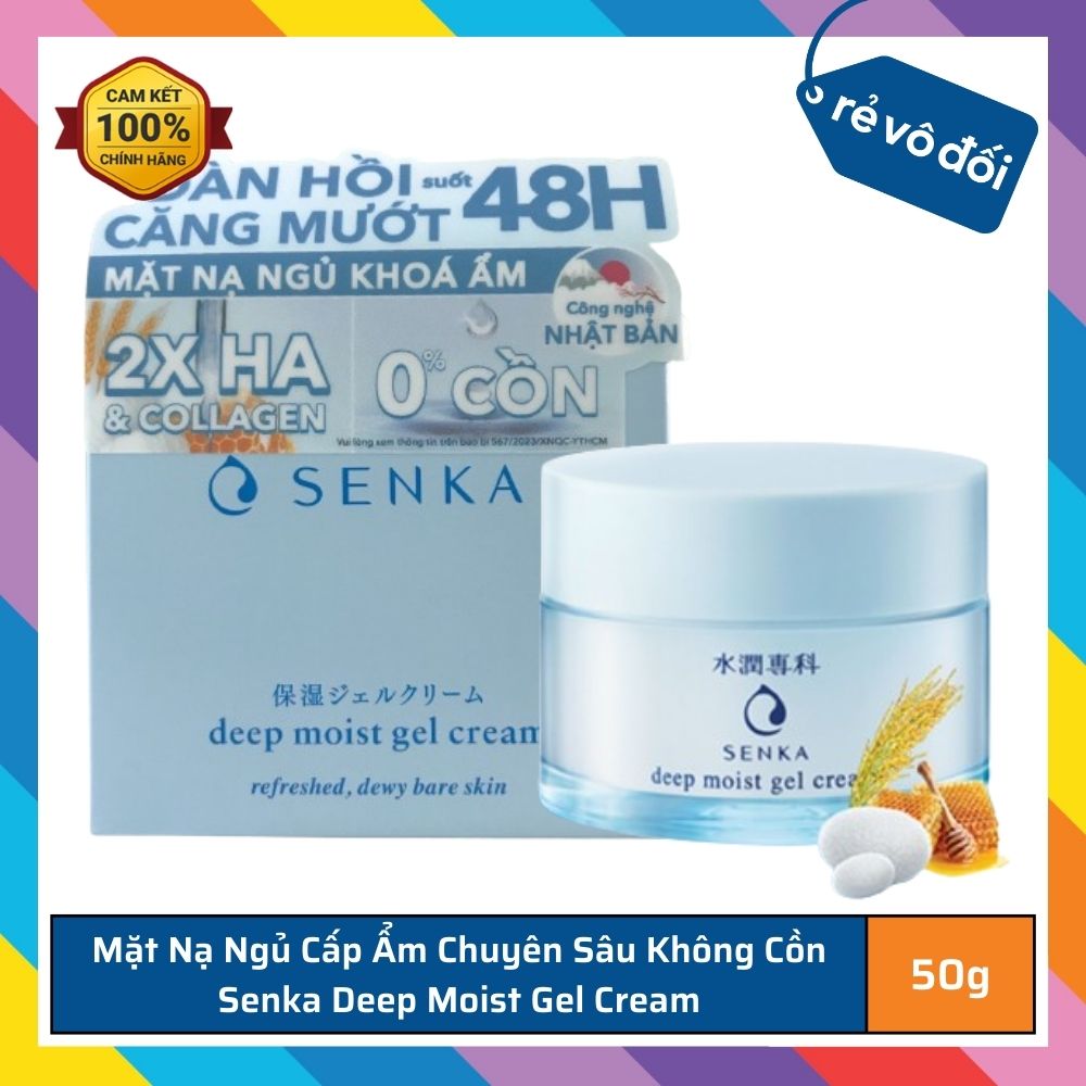 [ Mẫu mới ] Mặt Nạ Ngủ Cấp Ẩm Chuyên Sâu Dạng Gel Senka Deep moist Gel Cream 50g