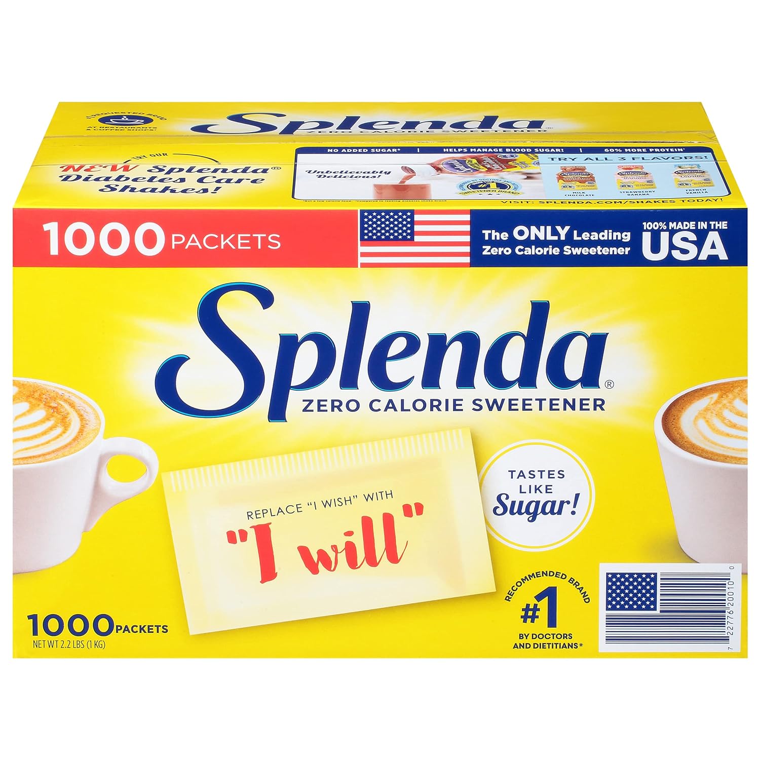 Đường  dành cho người ăn kiêng và tiểu đường  Splenda Zero Calorie Sweetener của Mỹ mỗi gói 1gr