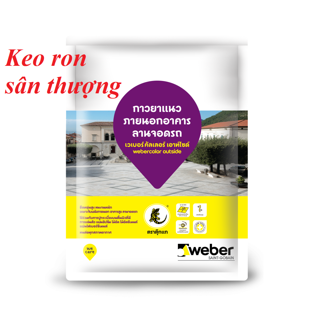 Keo chà ron sân thượng, ngoài trời, weber màu trắng và xám, keo chít mạch ngoại thất. webercolor outside, white and grey.