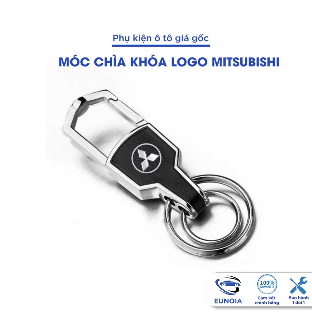 Móc khóa da cao cấp logo hãng Mitsubishi xpander attrage outlander lancer - Phụ Kiện Đồ Chơi Ô Tô Xe Hơi EUNOIA
