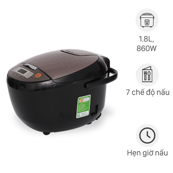 Nồi cơm điện tử midea 1.8 lít mb-fs5018b chính hãng 100% trưng bày mới 98-99% 1.8 lít, số người ăn 4 - 6 người công suất: 860w -bảo hành 12 tháng