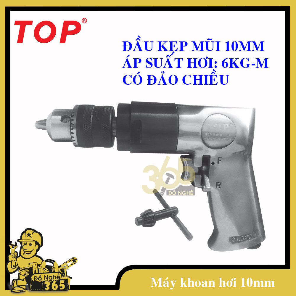 Máy khoan bằng khí nén 3/8" TOP , máy khoan dùng hơi đầu 10ly